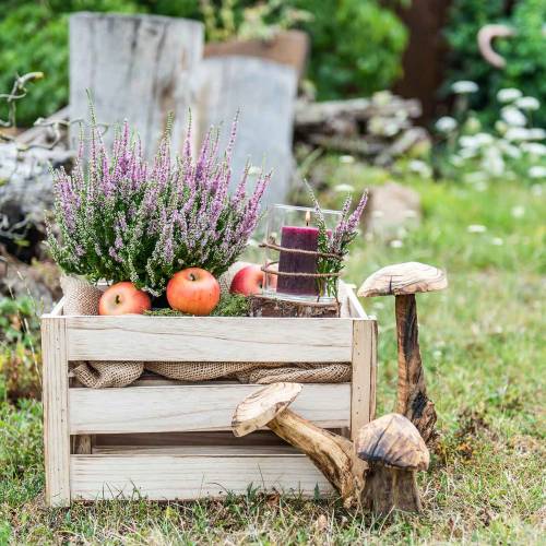 Floristik24 Trækasse naturbrun 43,5 cm / 37,7 cm / 31,8 cm sæt med 3