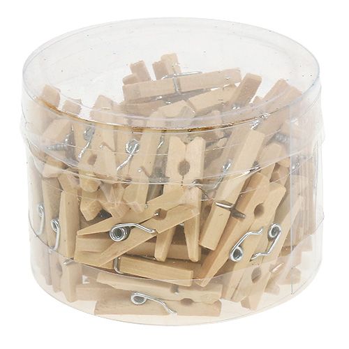 Floristik24 Træclips natur 2,5cm 72 stk