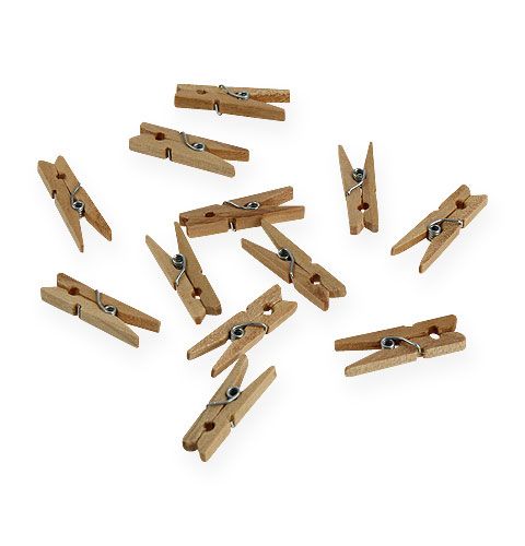 Dekorative træclips 3cm natur 72p