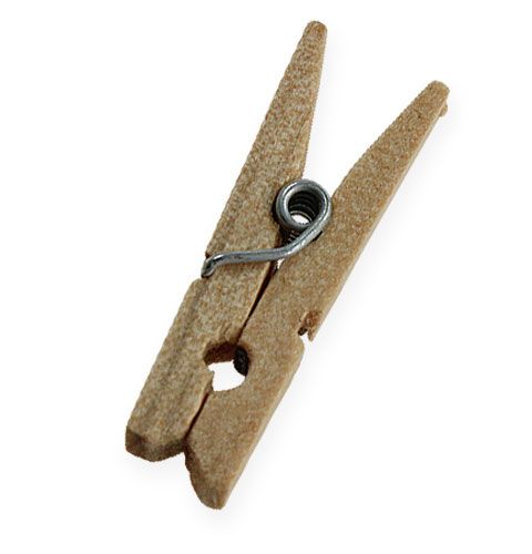 Dekorative træclips 3cm natur 72p