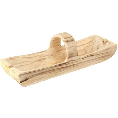 Floristik24 Trækurvskurv med hank Paulownia træ 56×16cm H16cm