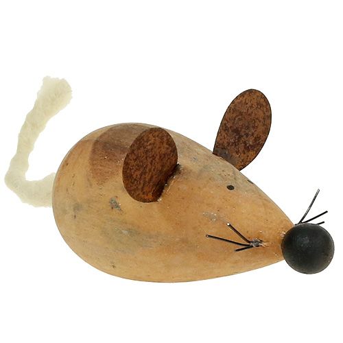 Floristik24 Træmus hvid, natur 16cm 4stk