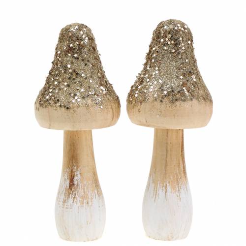 Floristik24 Træsvamp med glitter H17cm 2stk
