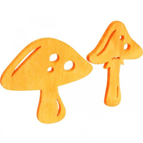Artikel Spredte dekorationssvampe, efterårsdekoration, lykkesvampe til dekoration af orange, gul, grøn, pink H3,5/4cm B4/3cm 72 stk.