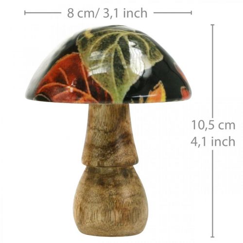 Floristik24 Træsvampeblade efterårsdekoration svampe mangotræ sort, farverig Ø8cm H10,5cm