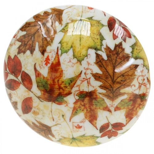 Floristik24 Træ champignon deco efterårsblade hvid, farverig efterårsdekoration Ø13cm H19cm