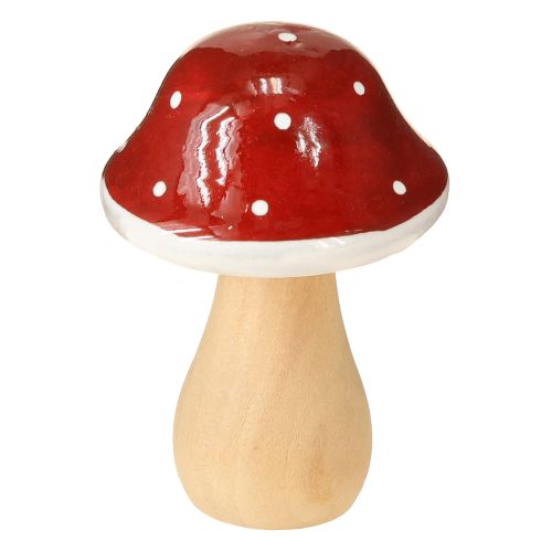 Floristik24 Træsvampe, paddehatte, dekoration, træ, FSC, rødbrun, H6,5/7 cm, 4 stk.