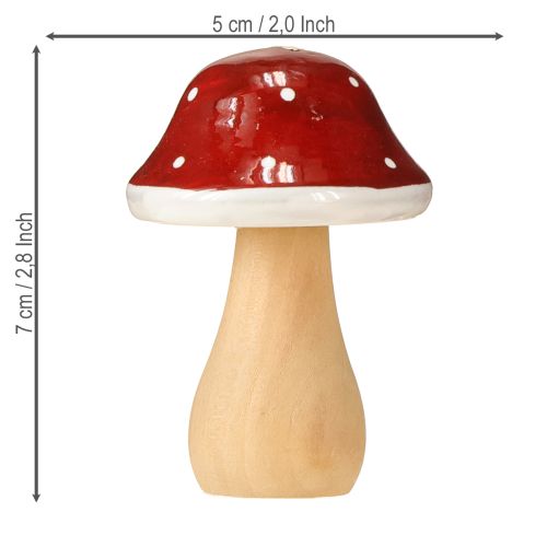 Floristik24 Træsvampe, paddehatte, dekoration, træ, FSC, rødbrun, H6,5/7 cm, 4 stk.