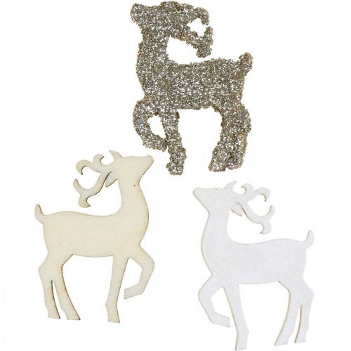 Floristik24 Scatter dekoration Julehjorte trædekoration 4cm 72 stk