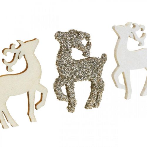 Floristik24 Scatter dekoration Julehjorte trædekoration 4cm 72 stk