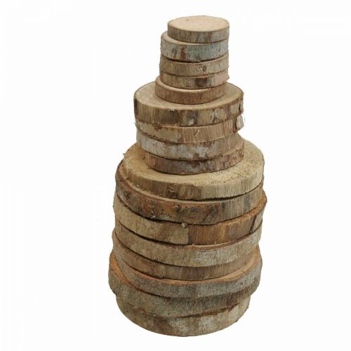 Floristik24 Træskiver 3,5cm - 9cm natur 300g