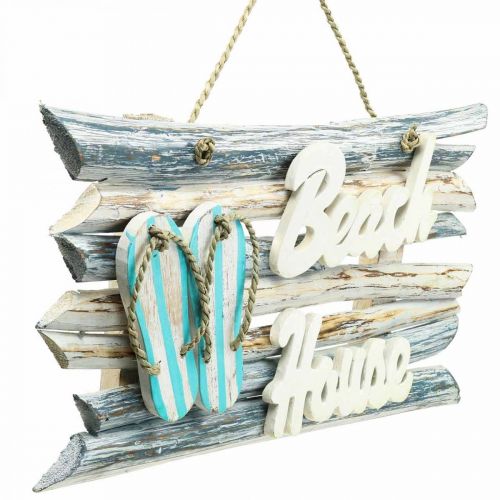 Floristik24 Træskilt “Beach House” maritim hængende dekoration 46×5×27cm