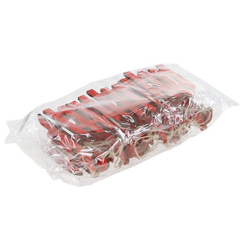 Floristik24 Træslæde til hængende rød 15 cm 6stk