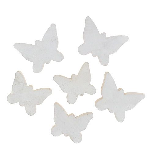 Floristik24 Træ sommerfugl hvid 2,8 cm - 3,3 cm 28 stk