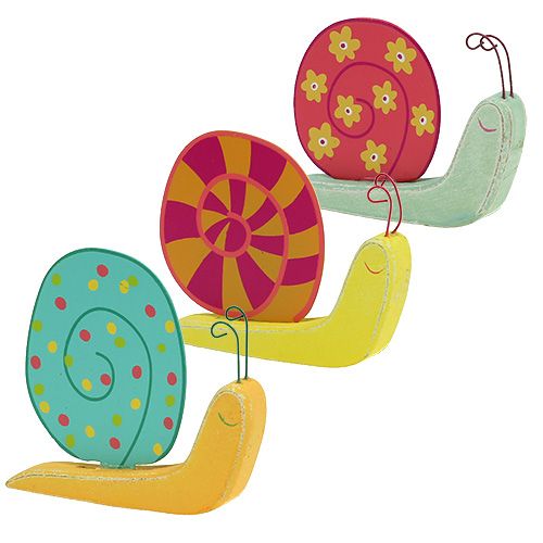 Floristik24 Træsnegl 10,5 x 9 cm farvet 6stk