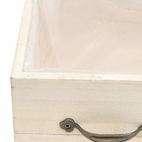 Floristik24 Plantekasse træskuffe creme 15×15cm/12×12cm sæt med 2 stk