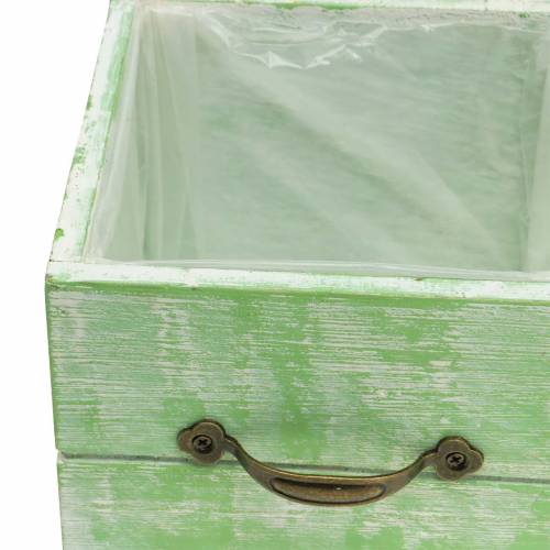 Artikel Plantekasse træskuffe lysegrøn 15x15/12x12cm sæt med 2 stk