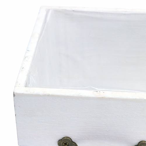 Artikel Plantekasse træskuffe hvid 15x15/12x12cm sæt med 2 stk