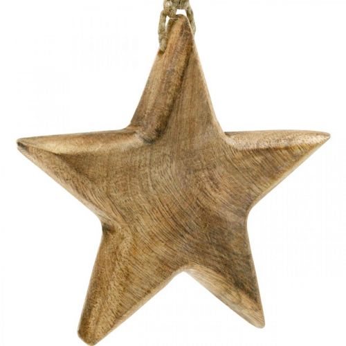 Artikel Dekorativ stjerne, vedhæng i træ, julepynt 14cm × 14cm