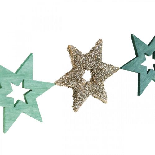 Artikel Scatter dekoration træstjerne grøn, glitter julestjerne mix 4cm 72 stk