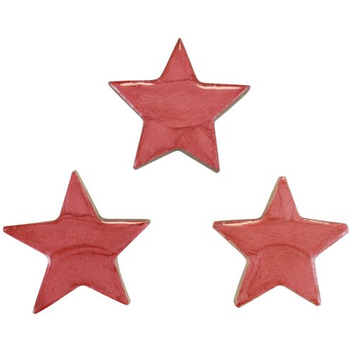 Artikel Træstjernedekoration Julepynt stjerner pink glans Ø5cm 8 stk
