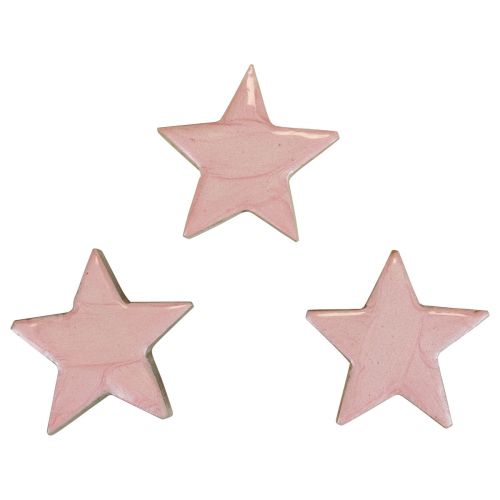 Floristik24 Træstjernedekorationsstjerner Julepynt pink glans Ø5cm 8stk