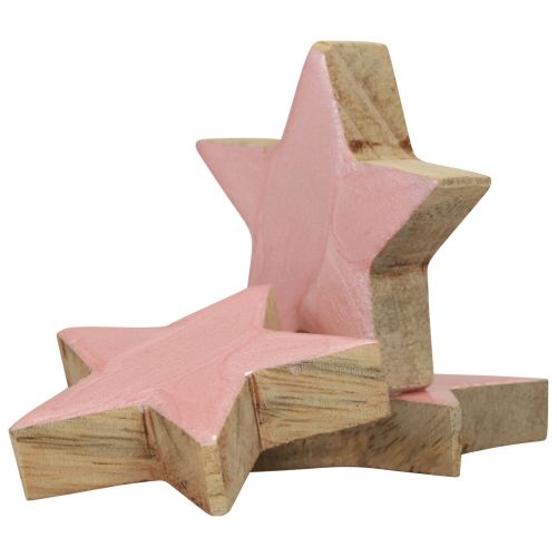 Artikel Træstjerner dekorationsstjerner Julepynt pink glans Ø5cm 8 stk