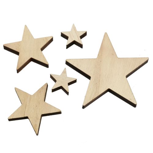 Floristik24 Juletræstjerneblanding natur 2,5cm - 7,5cm 40stk