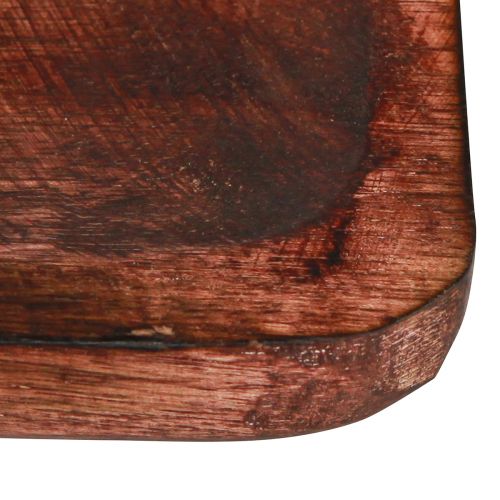 Artikel Træbakke dekorativ bakke rektangulær mørkebrun glaseret 30×25cm