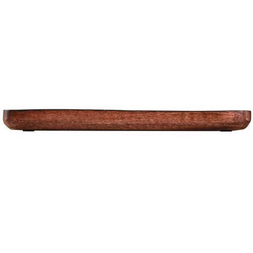 Artikel Træbakke dekorativ bakke rektangulær mørkebrun glaseret 30×25cm
