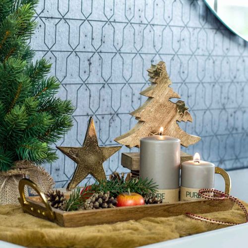 Floristik24 Træbakke med håndtag, dekorativ skål, mangotræ L39,5cm