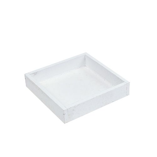 Artikel Træbakke hvid bakke firkantet 14cm × 14cm × 3cm 5 stk