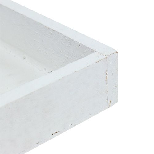 Artikel Træbakke hvid bakke firkantet 14cm × 14cm × 3cm 5 stk