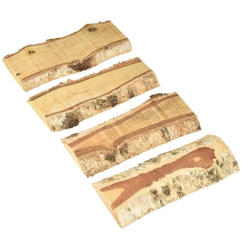 Floristik24 Træbakke med dekoration af birketræ, 25×10×2 cm, 4 stk.