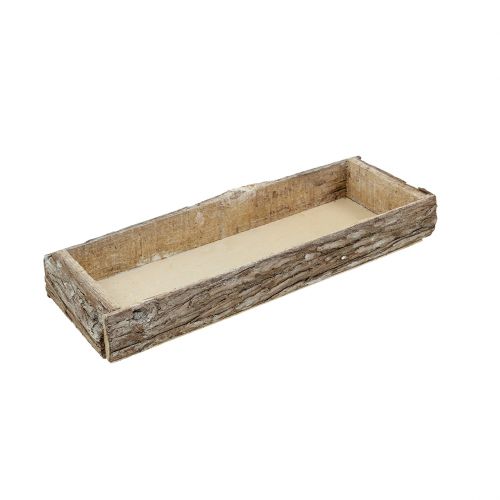 Artikel Træbakke med træbark dekorativ bakke natur 40×15×5cm 3stk