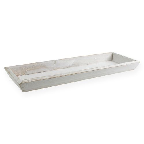 Træskål hvid 35cm x 11cm