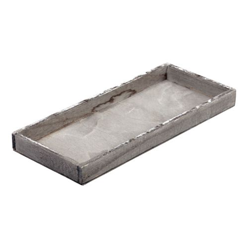 Floristik24 Træbakke vintage firkantet dekorativ bakke trægrå 35×15×3cm