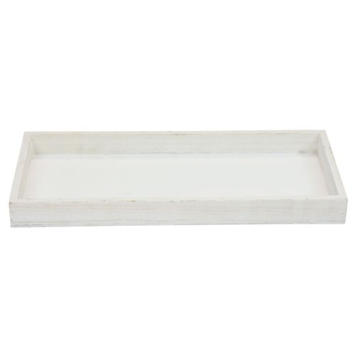 Floristik24 Træbakke hvid dekorativ bakke shabby chic træ 35×15×3cm