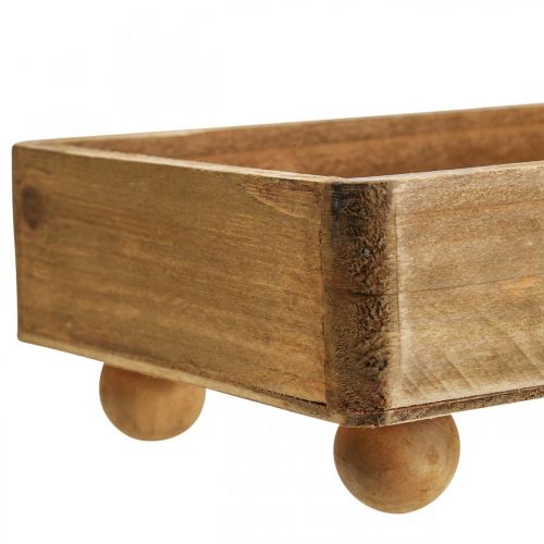 Floristik24 Træbakke Rektangulær dekorativ bakke med fødder 34×14×7cm