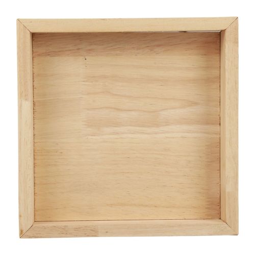 Floristik24 Træbakke dekorativ bakke træ firkantet natur 25×25×3,5cm
