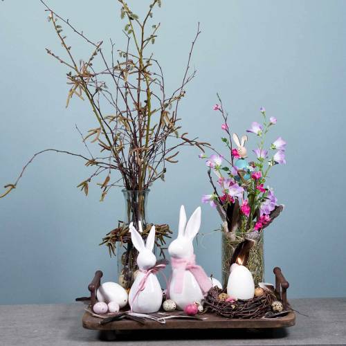 Floristik24 Træbakke med metalhåndtag brun 45cm x 27,5cm H11cm