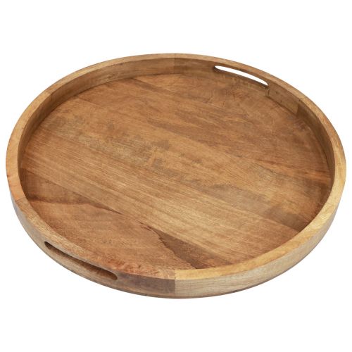Floristik24 Træbakke rund serveringsbakke natur mangotræ Ø48cm H4cm