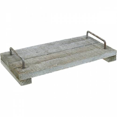Træbakke, shabby chic, dekorativ bakke med fødder, borddekoration 30cm