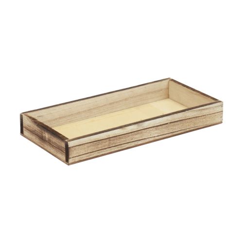 Floristik24 Træbakke flammet dekorativ bakke borddekoration rustik 24×12×3cm