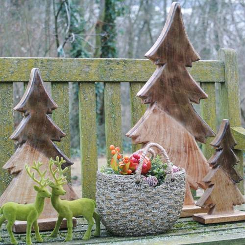 Floristik24 Granglaseret natur, hvidt mangotræ H29cm