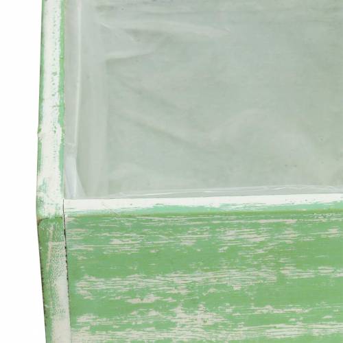 Artikel Plantekasse træ lysegrøn hvid vasket 10×10cm/14×14cm sæt af 2