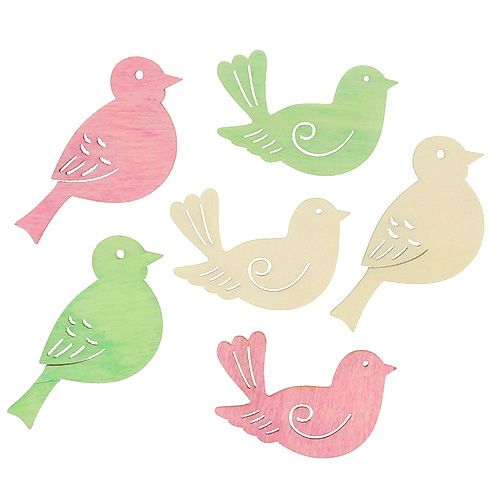 Floristik24 Træfugle 4cm - 4,5cm pastel assorteret 72 stk