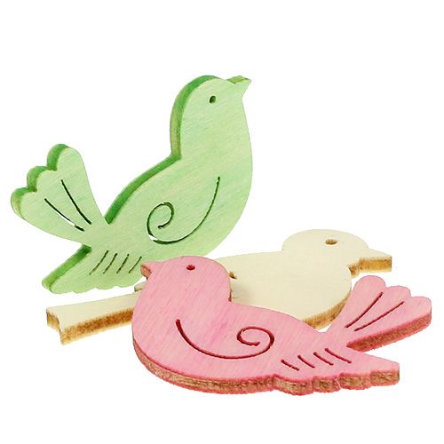 Floristik24 Træfugle 4cm - 4,5cm pastel assorteret 72 stk