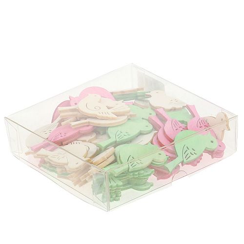 Floristik24 Træfugle 4cm - 4,5cm pastel assorteret 72 stk