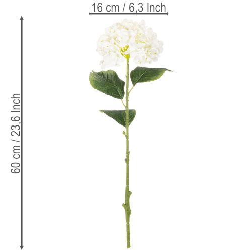 Kunstig hortensia med lang stilk, kunstig blomst, 60 cm | Floristik24.dk